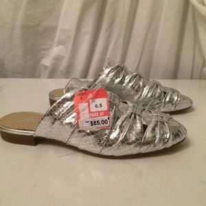 The Fix silver mules size 6.5 NEW